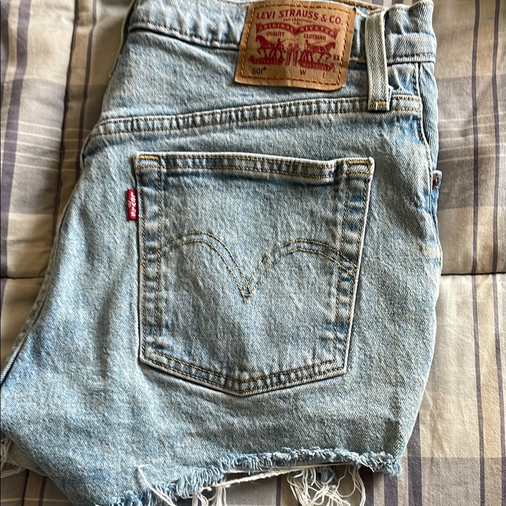 Levi's 501 Light Blue Denim Shorts